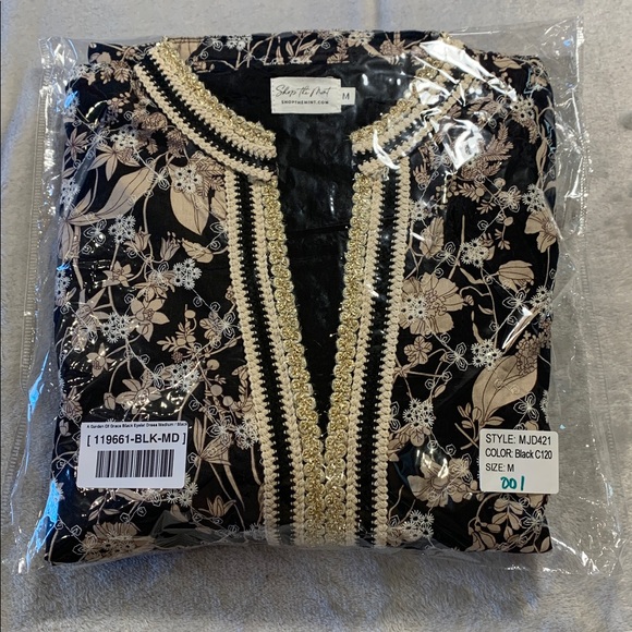 Floral Black and Cream Women's Dress - Picture 13 of 13